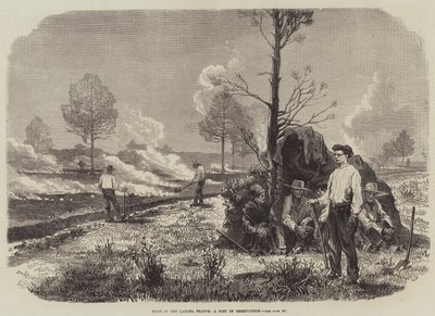Fires in the Landes, France, a Post of Observation by English School