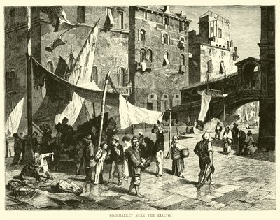 Fish-market near the Rialto by English School