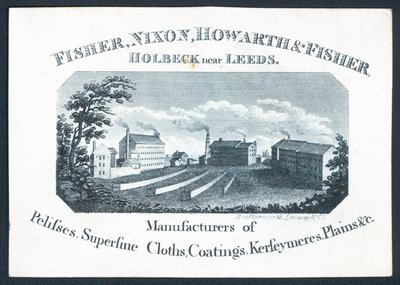 Fisher, Nixon, Howarth & Fisher, trade card by English School