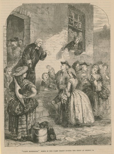 Fleet Marriages; Scene in the Fleet Prison during the Reign of King George II by English School