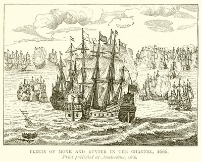 Fleets of Monk and Ruyter in the Channel, 1666 by English School