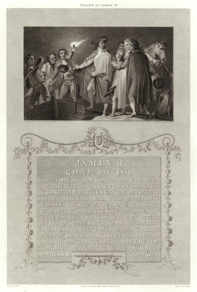 Flight of James II by English School