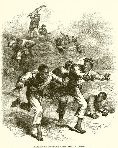 Flight of Negroes from Fort Pillow by English School