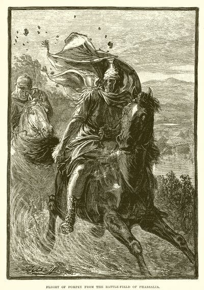 Flight of Pompey from the Battlefield of Pharsalia by English School