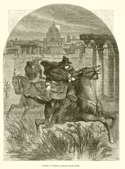 Flight of Prince Charles from Rome by English School
