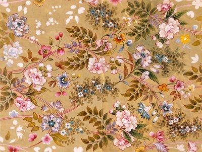 Flowered Textile Design by English School