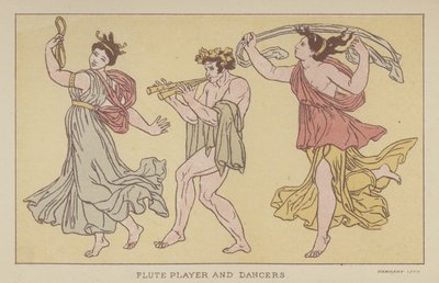 Flute Player and Dancers by English School