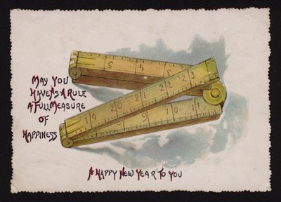 Folding Ruler, Christmas Greetings Card by English School