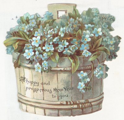 Forget-Me-Nots in Planter by English School