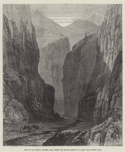 Fort of Ali Musjid, Khyber Pass, where the British Mission to Cabul was turned back by English School