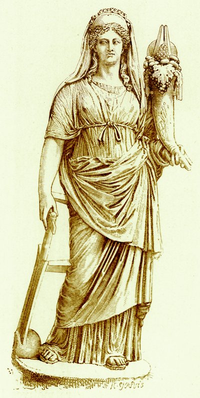 Fortuna, Statue in the Vatican, Illustration from History of Rome by Victor Duruy, Published 1884 by English School