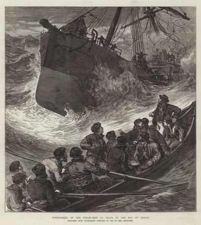 Foundering of the Steam-Ship La Plata in the Bay of Biscay by English School