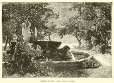 Fountain in the Villa Reale, Naples by English School