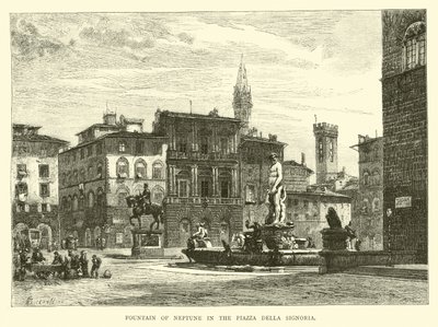 Fountain of Neptune in the Piazza della Signoria by English School