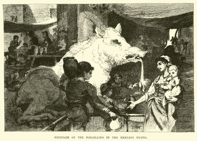 Fountain of the Porcellino in the Mercato Nuovo by English School