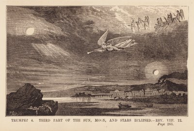 Fourth Angel Sounding His Trumpet and Dimming the Sun, Moon and Stars by English School