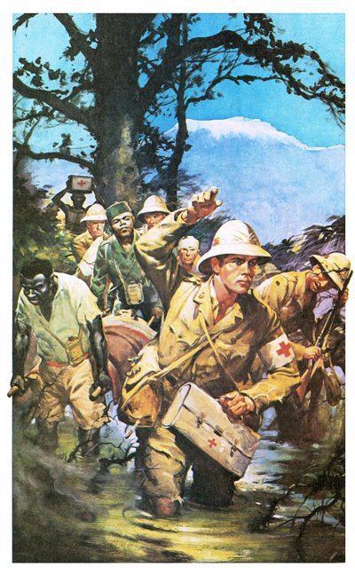 Francis Brett Young Leading His Wounded Patients to Safety by English School
