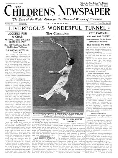 Fred Perry, front page of 