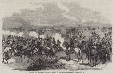 French Cavalry at Luneville, a Charge of the Cuirassiers of the Imperial Guard by English School
