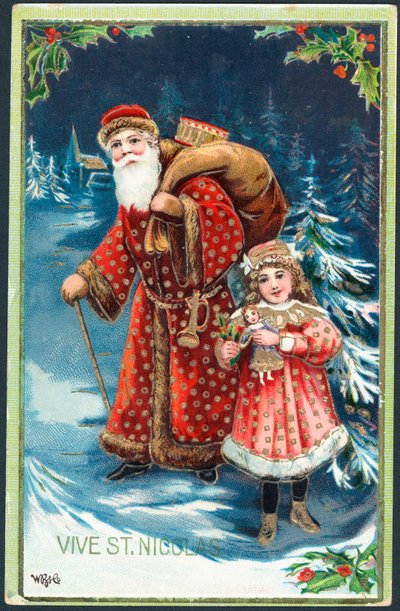 French Christmas Card by English School