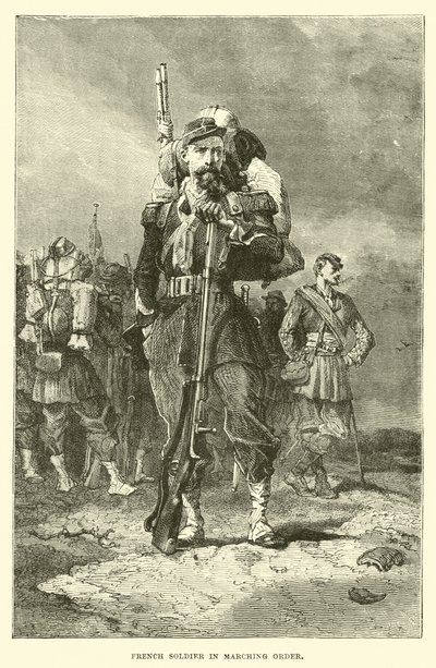 French Soldier in Marching Order by English School
