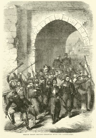 French troops leaving Strasburg after the capitulation, September 1870 by English School