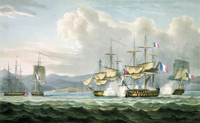 Frigate action in Vizagapatam Roads, off India, 18th September, 1804 (engraved by T. Sutherland for The Naval Chronology of Great Britain by J. Ralfe) by English School