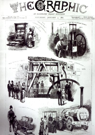 Front Cover of The Graphic Showing Important Inventions, 3rd January 1880 by English School
