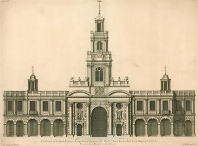 Front Elevation of the Royal Exchange, London by English School
