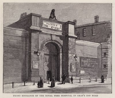 Front Entrance of the Royal Free Hospital, Gray