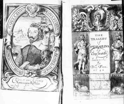 Frontispiece of The Tragedy of Messallina by Nathanael Richards (fl.1630-40), pub. in 1640 by English School