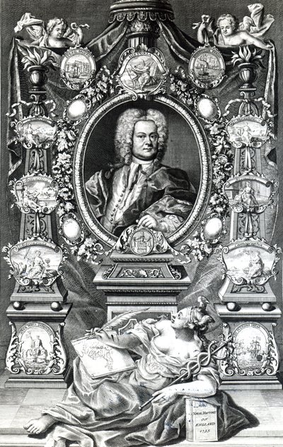 Frontispiece to Naval History of England by Thomas Lediard, published 1735 by English School