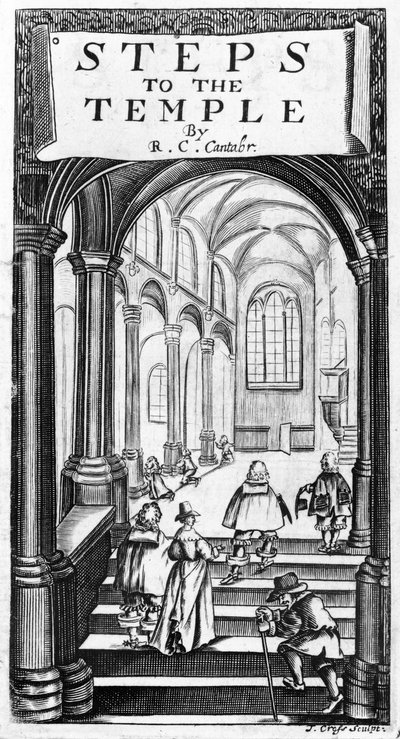 Frontispiece to Steps to the Temple by Richard Crashaw, Engraved by J. Cross, 1648 by English School