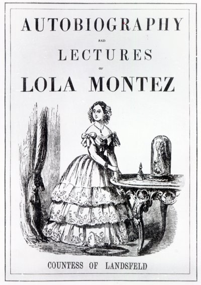 Frontispiece to the Autobiography and Lectures of Lola Montez, Countess of Landsfeld by English School