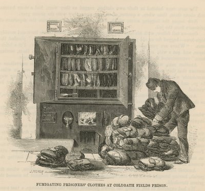 Fumigating prisoners clothes at Coldbath Fields Prison by English School