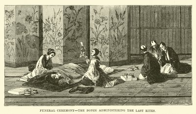 Funeral Ceremony, the Bonze Administering the Last Rites by English School