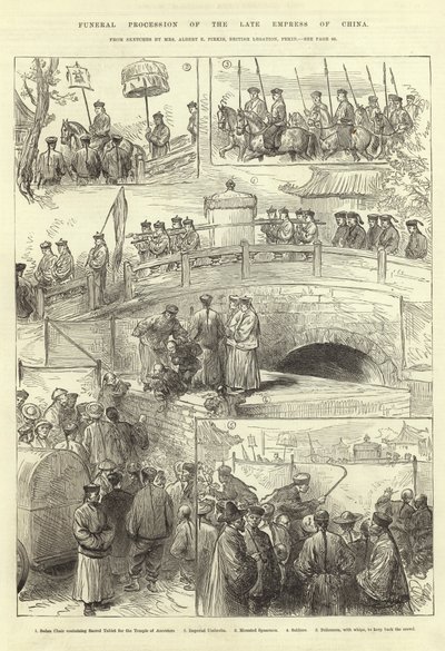 Funeral Procession of the Late Empress of China by English School