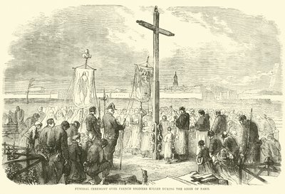 Funeral Ceremony Over French Soldiers Killed During the Siege of Paris, October 1870 by English School
