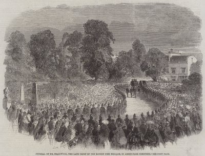 Funeral of Mr Braidwood, the late Chief of the London Fire Brigade, in Abney-Park Cemetery by English School