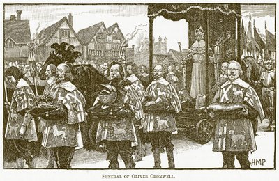 Funeral of Oliver Cromwell, illustration from The New Popular Educator by English School