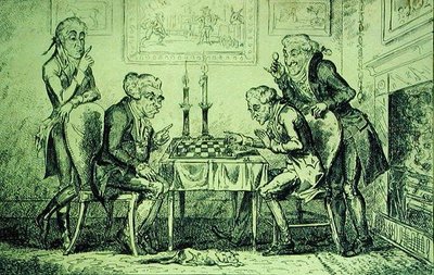 Game of Chess, engraved by George Cruikshank, published 1st August 1835 by English School