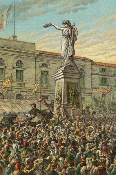 Garibaldi Unveiling the Mentana Memorial at Milan by English School
