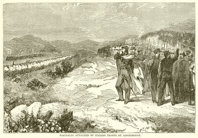 Garibaldi Attacked by Italian Troops at Aspromonte by English School