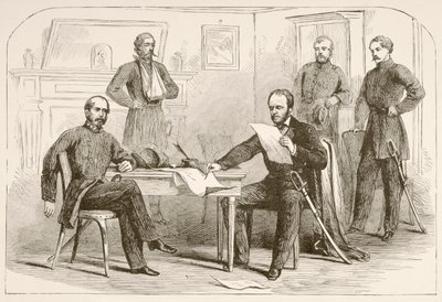General Joseph Eggleston Johnston Surrenders the Army to Tennessee to General William Tecumseh Sherman by English School
