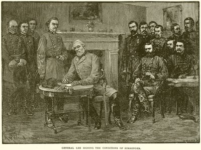 General Lee Signing the Conditions of Surrender by English School