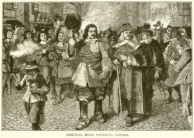 General Monk Entering London by English School