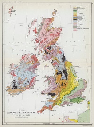 General geological features of the British Isles by English School