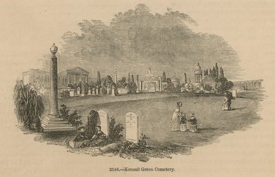 General View of Kensal Green Cemetery by English School