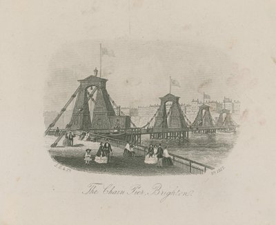 General View of People on the Chain Pier by English School