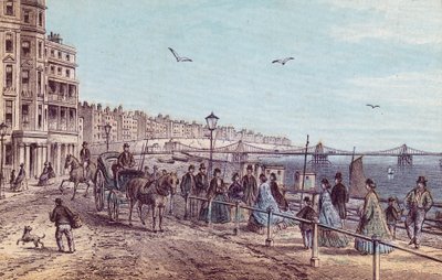 General view of people on the promenade in Brighton by English School